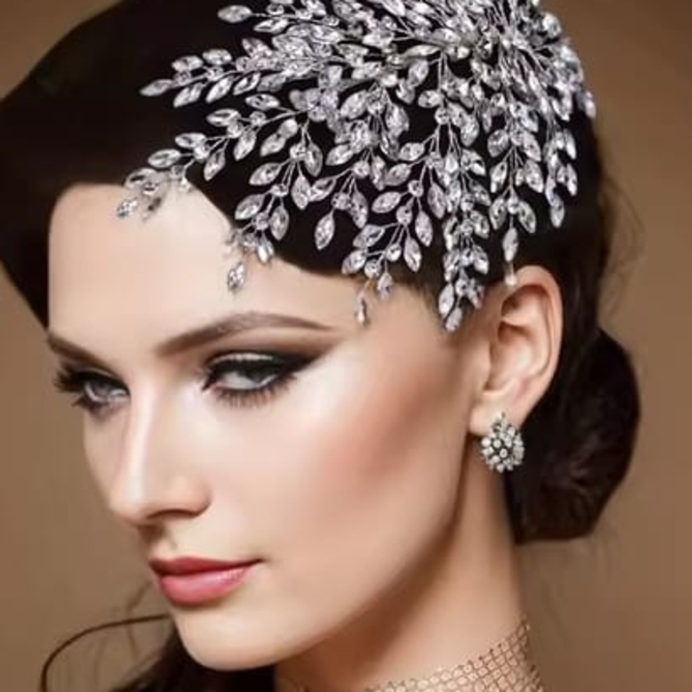 Elegant Handmade Tibetan Silver Bridal Rhinestone Crystal Wedding Hair Accessory